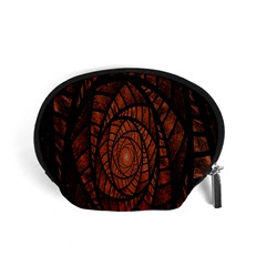 Fractal Red Brown Glass Fantasy Accessory Pouches (small)  by Celenk