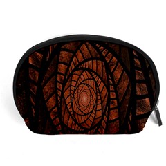 Fractal Red Brown Glass Fantasy Accessory Pouches (large)  by Celenk