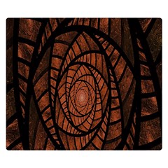 Fractal Red Brown Glass Fantasy Double Sided Flano Blanket (small)  by Celenk