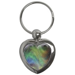 Frosted Glass Background Psychedelic Key Chains (heart)  by Celenk