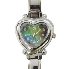 Frosted Glass Background Psychedelic Heart Italian Charm Watch by Celenk