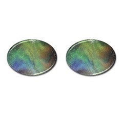 Frosted Glass Background Psychedelic Cufflinks (oval) by Celenk