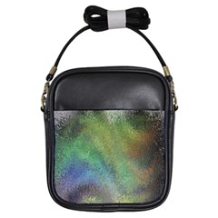 Frosted Glass Background Psychedelic Girls Sling Bags by Celenk