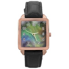 Frosted Glass Background Psychedelic Rose Gold Leather Watch  by Celenk