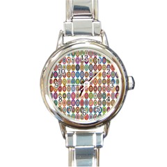 Decorative Ornamental Concentric Round Italian Charm Watch by Celenk