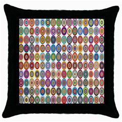 Decorative Ornamental Concentric Throw Pillow Case (black) by Celenk