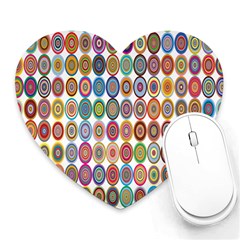 Decorative Ornamental Concentric Heart Mousepads by Celenk