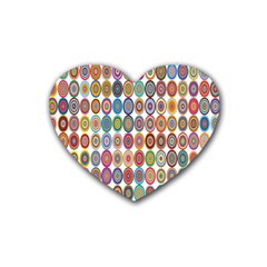 Decorative Ornamental Concentric Heart Coaster (4 Pack)  by Celenk