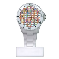 Decorative Ornamental Concentric Plastic Nurses Watch by Celenk