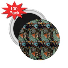 Pattern Background Fish Wallpaper 2 25  Magnets (100 Pack)  by Celenk