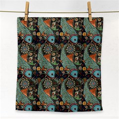 Pattern Background Fish Wallpaper Face Towel by Celenk