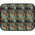 Pattern Background Fish Wallpaper Double Sided Fleece Blanket (Mini)  35 x27  Blanket Front