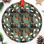 Pattern Background Fish Wallpaper Ornament (Round Filigree) Front