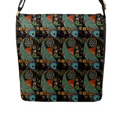 Pattern Background Fish Wallpaper Flap Messenger Bag (l)  by Celenk