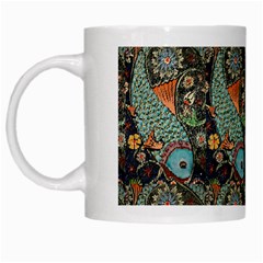 Pattern Background Fish Wallpaper White Mugs by Celenk