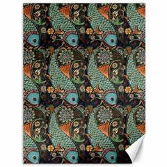 Pattern Background Fish Wallpaper Canvas 36  X 48   by Celenk