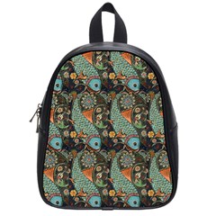 Pattern Background Fish Wallpaper School Bag (small) by Celenk