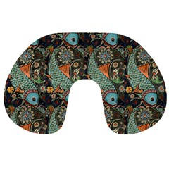 Pattern Background Fish Wallpaper Travel Neck Pillows by Celenk