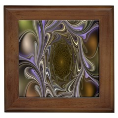 Fractal Waves Whirls Modern Framed Tiles by Celenk