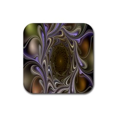 Fractal Waves Whirls Modern Rubber Coaster (square)  by Celenk