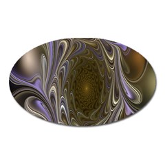 Fractal Waves Whirls Modern Oval Magnet by Celenk