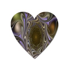 Fractal Waves Whirls Modern Heart Magnet by Celenk