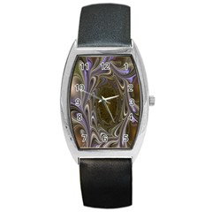 Fractal Waves Whirls Modern Barrel Style Metal Watch by Celenk