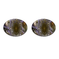 Fractal Waves Whirls Modern Cufflinks (oval) by Celenk