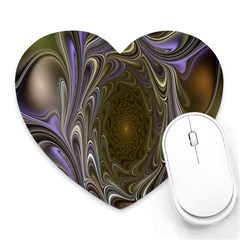 Fractal Waves Whirls Modern Heart Mousepads by Celenk