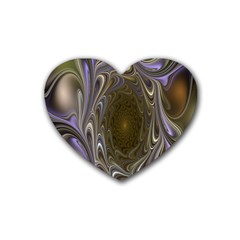 Fractal Waves Whirls Modern Heart Coaster (4 Pack)  by Celenk