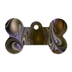 Fractal Waves Whirls Modern Dog Tag Bone (one Side) by Celenk