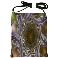 Fractal Waves Whirls Modern Shoulder Sling Bags by Celenk