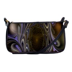 Fractal Waves Whirls Modern Shoulder Clutch Bags by Celenk