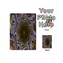 Fractal Waves Whirls Modern Playing Cards 54 (mini)  by Celenk