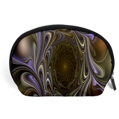 Fractal Waves Whirls Modern Accessory Pouches (large)  by Celenk