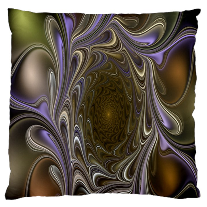 Fractal Waves Whirls Modern Large Flano Cushion Case (One Side)