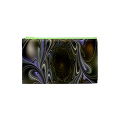 Fractal Waves Whirls Modern Cosmetic Bag (xs) by Celenk