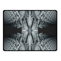 Fractal Blue Lace Texture Pattern Double Sided Fleece Blanket (small)  by Celenk