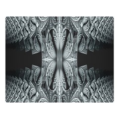 Fractal Blue Lace Texture Pattern Double Sided Flano Blanket (large)  by Celenk