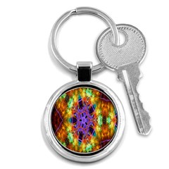 Kaleidoscope Pattern Ornament Key Chains (round)  by Celenk