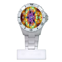 Kaleidoscope Pattern Ornament Plastic Nurses Watch by Celenk