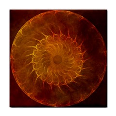 Orange Warm Hues Fractal Chaos Tile Coasters by Celenk