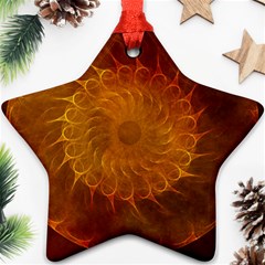 Orange Warm Hues Fractal Chaos Ornament (star) by Celenk