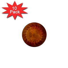 Orange Warm Hues Fractal Chaos 1  Mini Magnet (10 Pack)  by Celenk