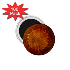 Orange Warm Hues Fractal Chaos 1 75  Magnets (100 Pack)  by Celenk