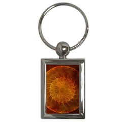 Orange Warm Hues Fractal Chaos Key Chains (rectangle)  by Celenk