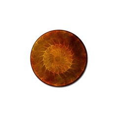 Orange Warm Hues Fractal Chaos Golf Ball Marker by Celenk