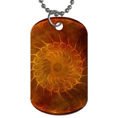 Orange Warm Hues Fractal Chaos Dog Tag (two Sides) by Celenk