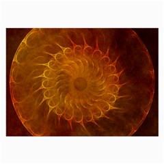 Orange Warm Hues Fractal Chaos Large Glasses Cloth (2-side) by Celenk