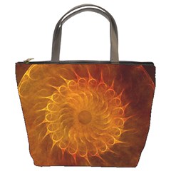 Orange Warm Hues Fractal Chaos Bucket Bags by Celenk